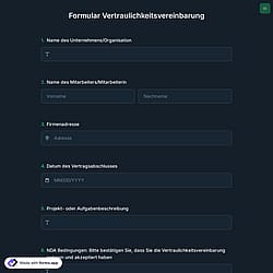 Formular Vertraulichkeitsvereinbarung