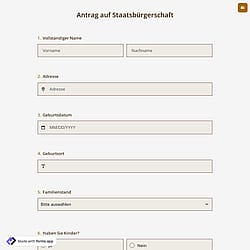 Antrag auf Staatsbürgerschaft