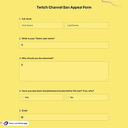 Twitch Channel Ban Appeal Form