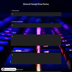 Discord Yasağı İtiraz Formu