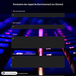 Formulaire d'appel de Bannissement sur Discord