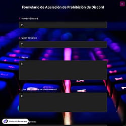 Formulario de Apelación de Prohibición de Discord