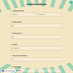 Aktienausgabebogen