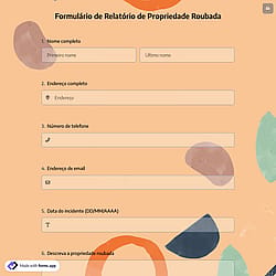 Formulário de Relatório de Propriedade Roubada