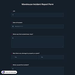 Warehouse Incident Report Form