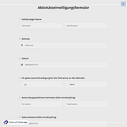 Aktivitätseinwilligungsformular
