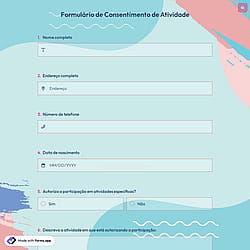 Formulário de Consentimento de Atividade