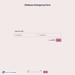 Childcare Emergency Form