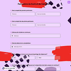 Formulaire de Contrat de Cohabitation