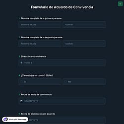 Formulario de Acuerdo de Convivencia