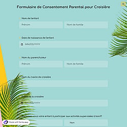 Formulaire de Consentement Parental pour Croisière