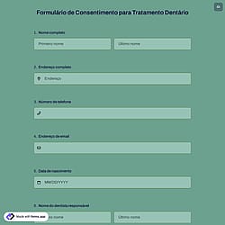 Formulário de Consentimento para Tratamento Dentário