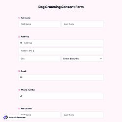 Dog Grooming Consent Form