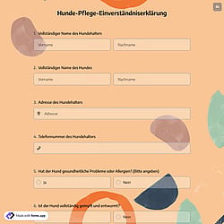 Hunde-Pflege-Einverständniserklärung
