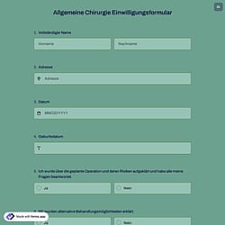 Allgemeine Chirurgie Einwilligungsformular