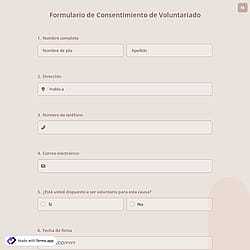 Formulario de Consentimiento de Voluntariado