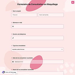 Formulaire de Consultation en Maquillage