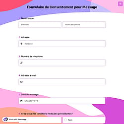 Formulaire de Consentement pour Massage