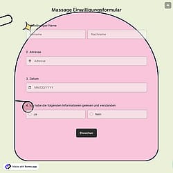 Massage Einwilligungsformular