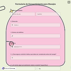 Formulario de Consentimiento para Masajes