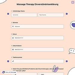 Massage Therapy Einverständniserklärung