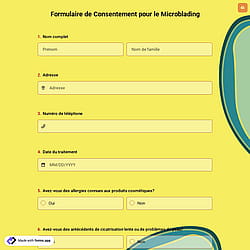 Formulaire de Consentement pour le Microblading