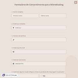 Formulário de Consentimento para Microblading