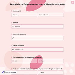 Formulaire de Consentement pour la Microdermabrasion