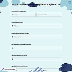 Formulaire de Consentement pour Chirurgie Buccale