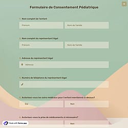 Formulaire de Consentement Pédiatrique