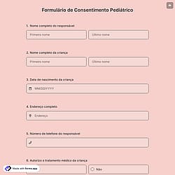 Formulário de Consentimento Pediátrico