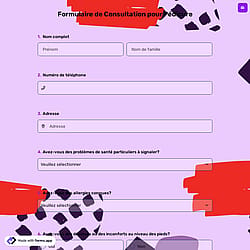 Formulaire de Consultation pour Pédicure