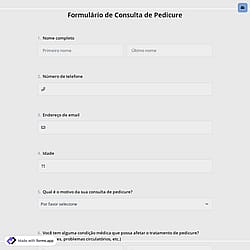 Formulário de Consulta de Pedicure