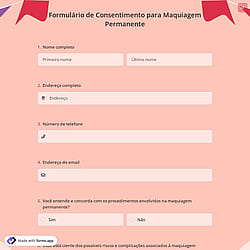 Formulário de Consentimento para Maquiagem Permanente