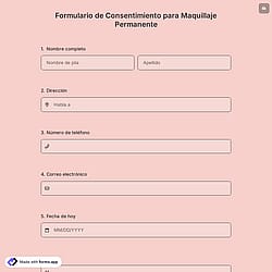 Formulario de Consentimiento para Maquillaje Permanente