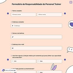 Formulário de Responsabilidade do Personal Trainer