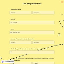 Foto-Freigabeformular