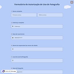 Formulário de Autorização de Uso de Fotografia