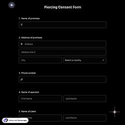 Piercing Consent Form 