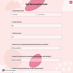 Spa Beratungsformular