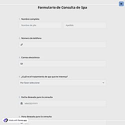 Formulario de Consulta de Spa