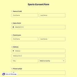 Sports Consent Form