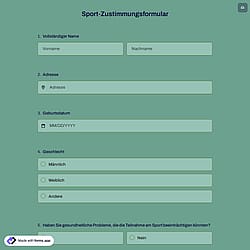 Sport-Zustimmungsformular