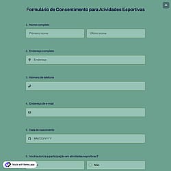 Formulário de Consentimento para Atividades Esportivas