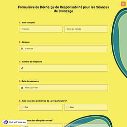 Formulaire de Décharge de Responsabilité pour les Séances de Bronzage