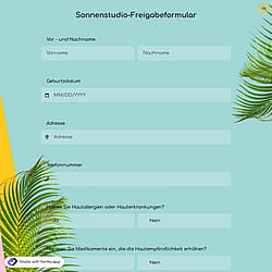 Sonnenstudio-Freigabeformular
