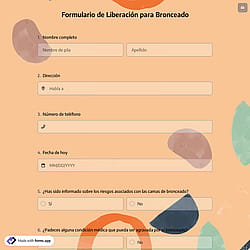 Formulario de Liberación para Bronceado