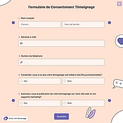 Formulaire de Consentement Témoignage