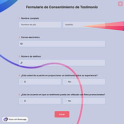 Formulario de Consentimiento de Testimonio