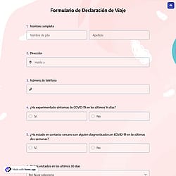 Formulario de Declaración de Viaje